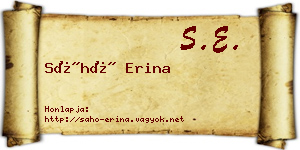 Sáhó Erina névjegykártya